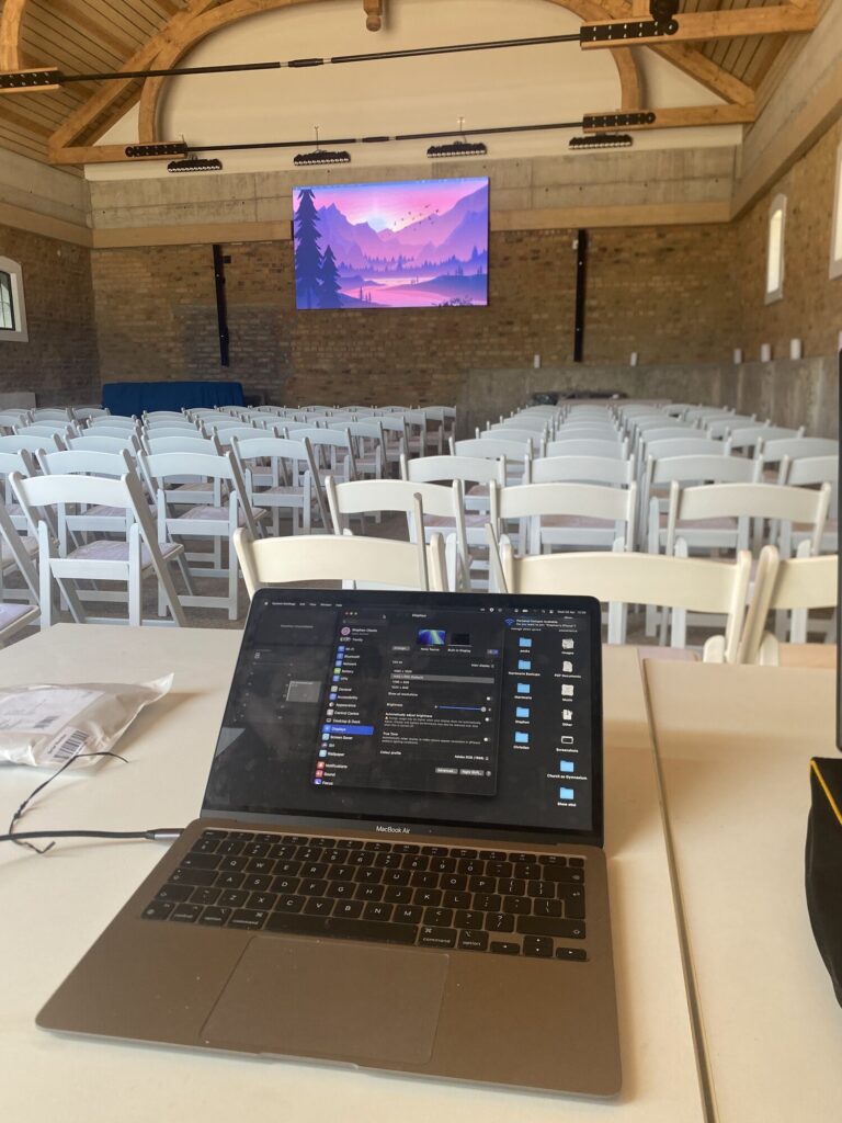 Church AV installation Stellenbosch — Bose PA system, stage lighting and LED screen by Yiva AV