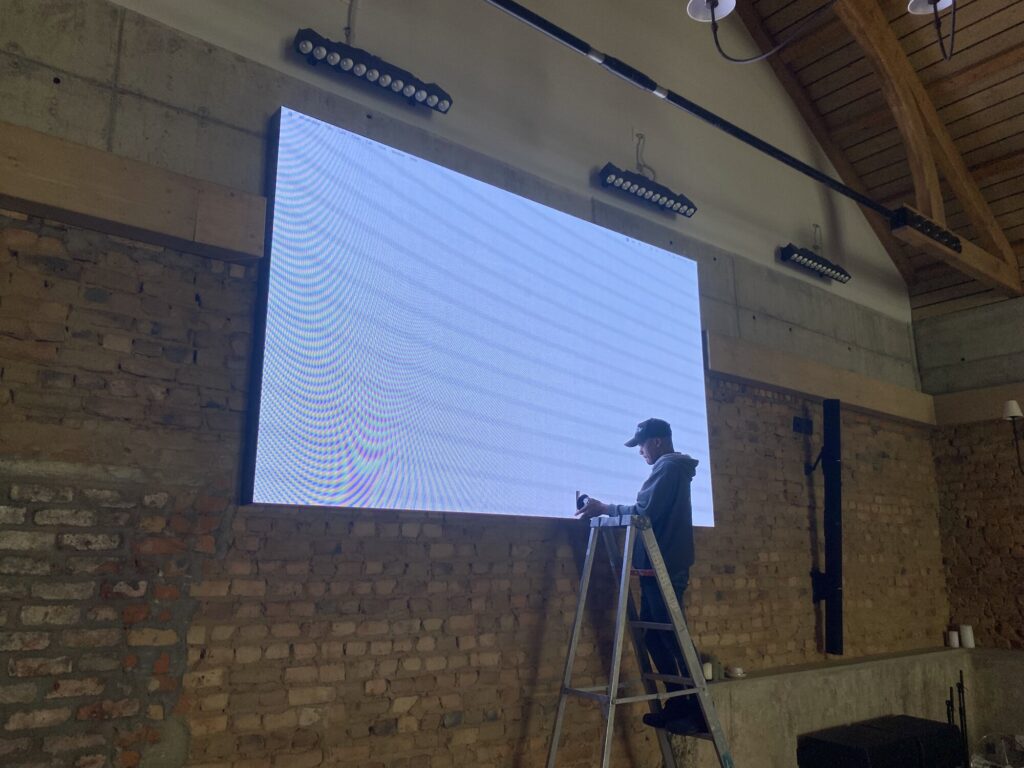 Church AV installation Stellenbosch — Bose PA system, stage lighting and LED screen by Yiva AV